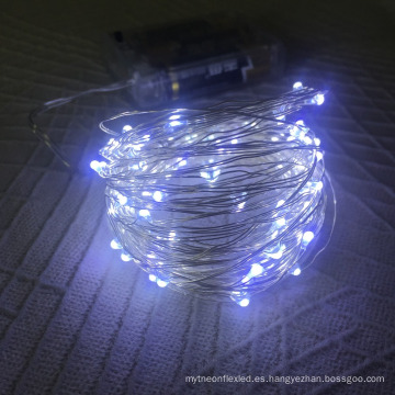 Luces de cadena alimentadas por batería Iluminación de cadena de alambre de luz blanca blanca para bodas deco